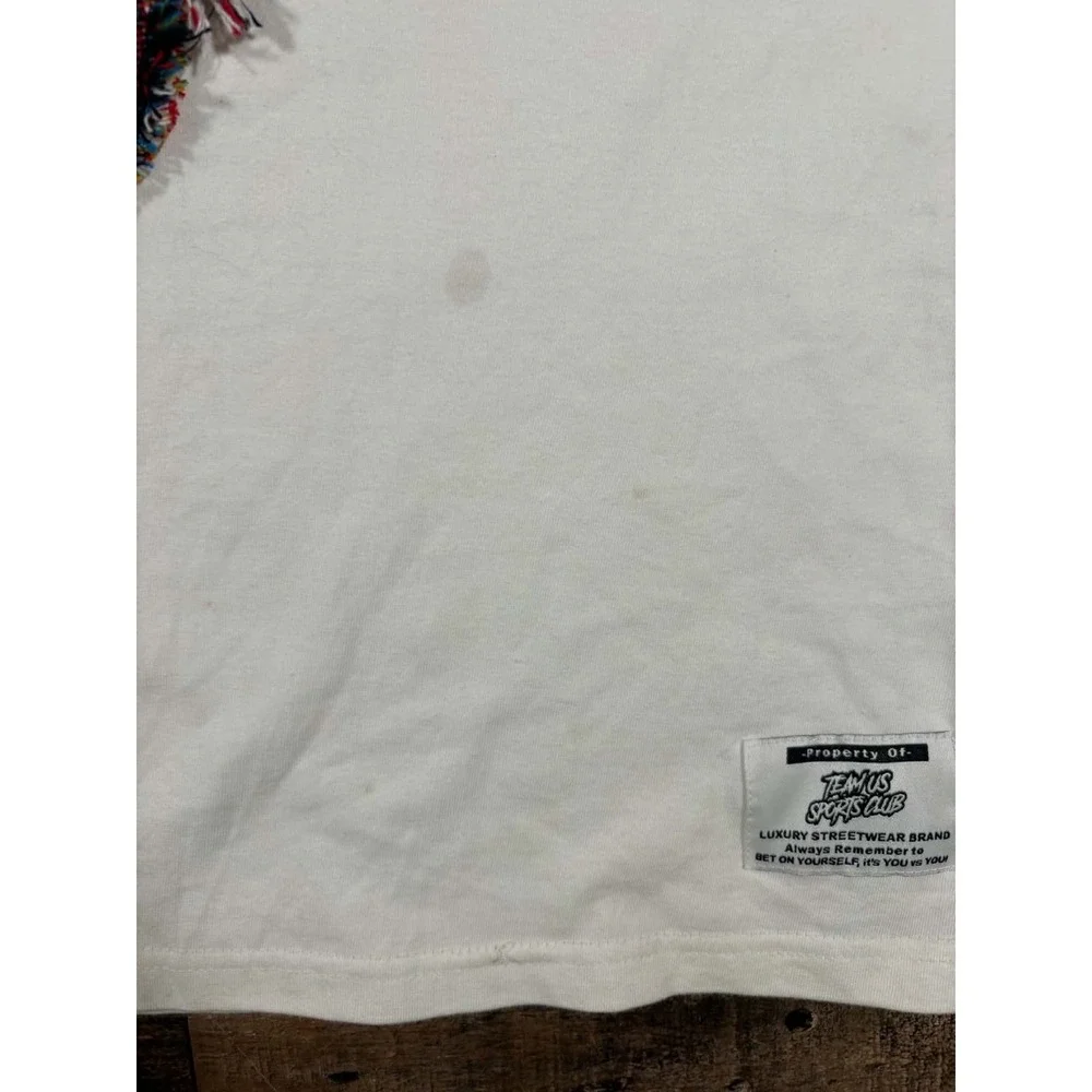 Team Us Sports Club Michael Jordan Shirt Mens Large White Tapestry  Woven